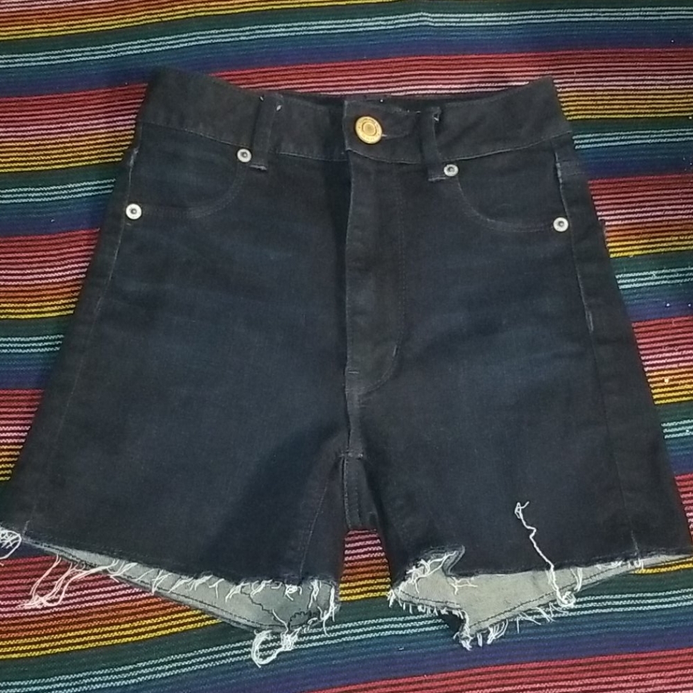 Dark blue high waist shorts